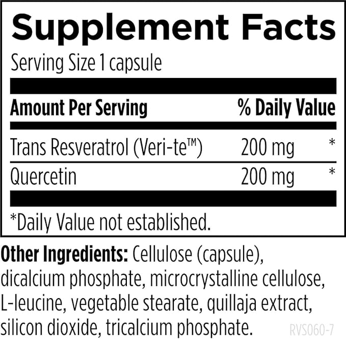 Resveratrol Supreme, Quercetin - Healthy Aging + Cardiovascular Support Supplement